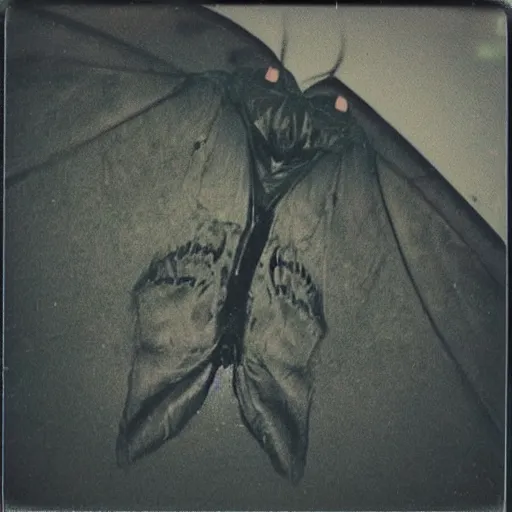 Image similar to Polaroid photo of Mothman