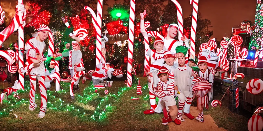 Image similar to base ball in candy cane lane