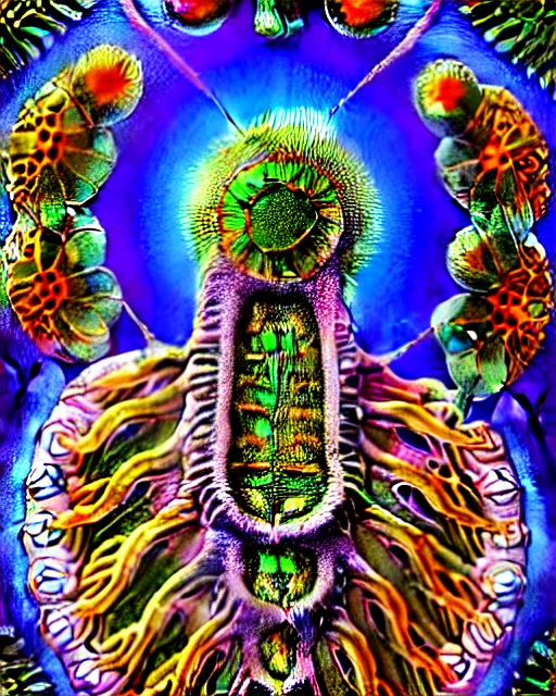 Image similar to poster of corona virus, close up details, intrinsic, drawn by Ernst Haeckel, psilocybin colorful, beeple rendering, written by HP Lovecraft