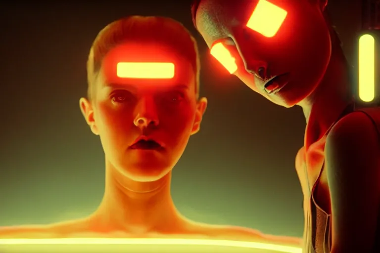 Image similar to vfx film, love death and robots, flat color profile low - key lighting award winning photography arri alexa cinematography, hyper real photorealistic cinematic, atmospheric cool colorgrade