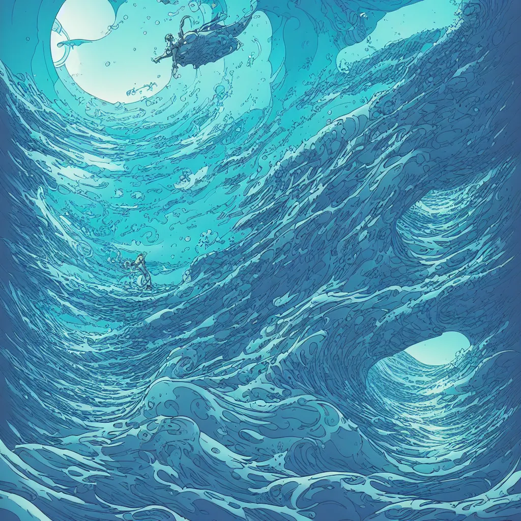 Prompt: ocean swells by josan gonzalez