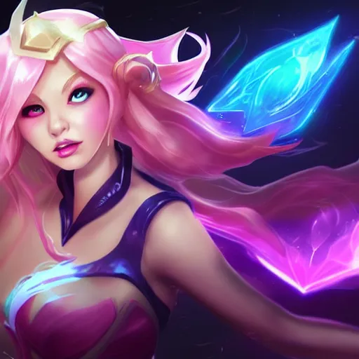 Image similar to Splash art of Lux from League of Legends, League of Legends champion splashart, Riot Games, digital art