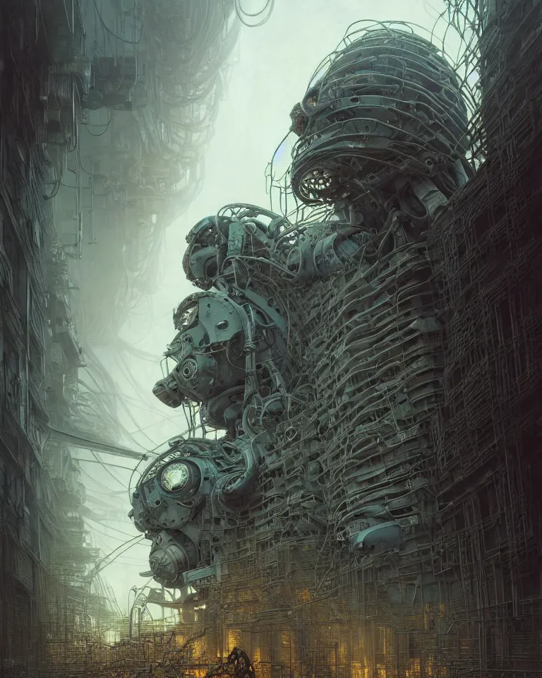 Image similar to low angle shot of a cyberpunk robot character in chernobyl, intricate, elegant, highly detailed, centered, digital painting, artstation, concept art, smooth, sharp focus, illustration, artgerm, tomasz alen kopera, peter mohrbacher, donato giancola, joseph christian leyendecker, wlop, boris vallejo