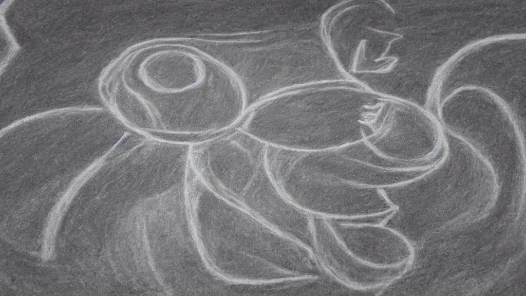 Prompt: A Chalk drawing