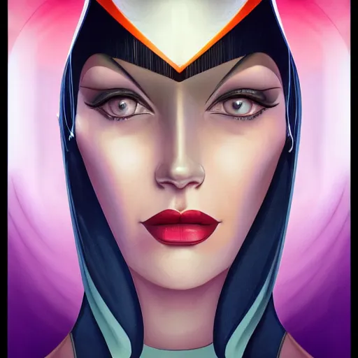 Prompt: an art deco, ( streamline moderne ), multi - racial portrait in the style of anna dittmann and charlie bowater and chanthara. very large, clear, expressive, and intelligent eyes. centered, ultrasharp focus, dramatic lighting, photorealistic digital matte painting, intricate symmetrical ultra detailed background.