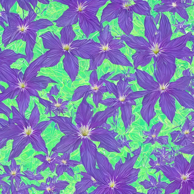 Image similar to clematis theme logo, clematis theme banner, clematis design, clematis in the deep sea, clematis like stars in the sky, trending on artstation, warm light, lovely and cute, fantasy art, 8 k resolution, highly detailed, pattern with optical illusion