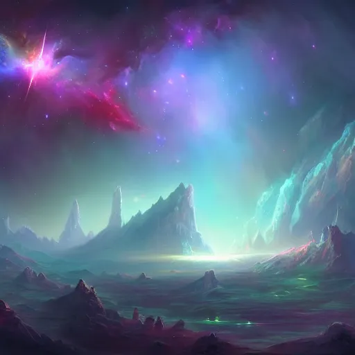 Image similar to a vast and beautiful nebula by tyler edlin