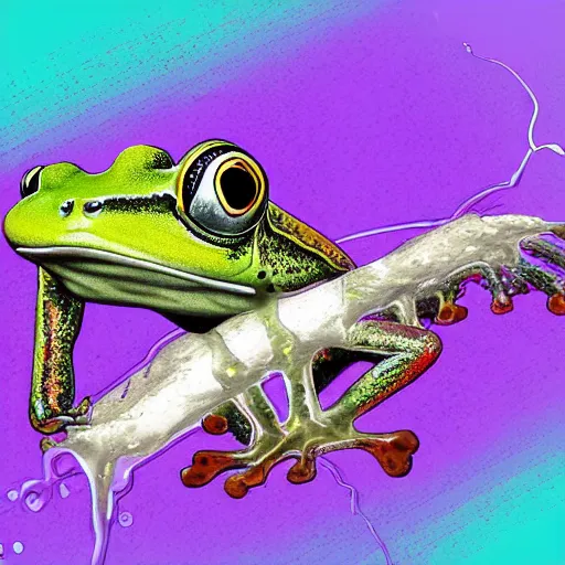 Image similar to a frog inside a persons throat, digital art, hyper detailed