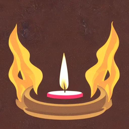 Image similar to a vector logo of a burning candle