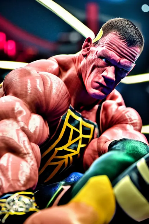 Image similar to john cena wrestling with kamen rider, high resolution, smooth, photorealistic, intricate, face features, body features, photorealistic, smooth, 4 k, aesthetic lighting, baroque object, sharp focus, hyperdetailed object, by : canon eos 5 d mark iv and sigma 7 0 - 2 0 0 mm f / 2. 8 dg os hsm sports