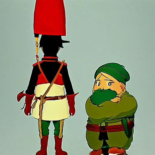 Image similar to ottoman foot - soldier, studio ghibli