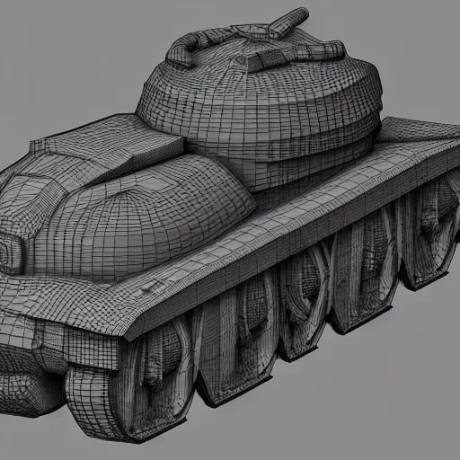 Image similar to detailed 3d model concept art for a tank made of human flesh in a body horror style