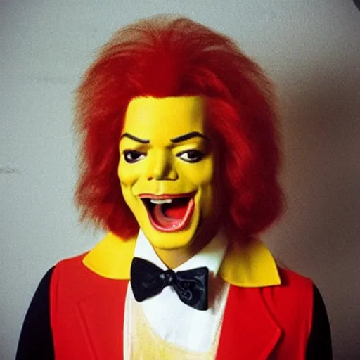 Image similar to “Michael Jackson as Ronald McDonald”