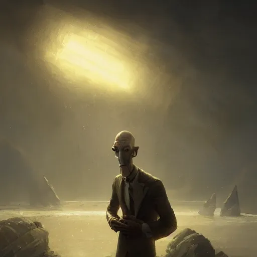 Image similar to handsome squidward, dramatic lighting, cinematic, establishing shot, extremly high detail, photorealistic, cinematic lighting, artstation, style by greg rutkowski