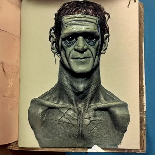 Prompt: Frankenstein with 6 pack abs
