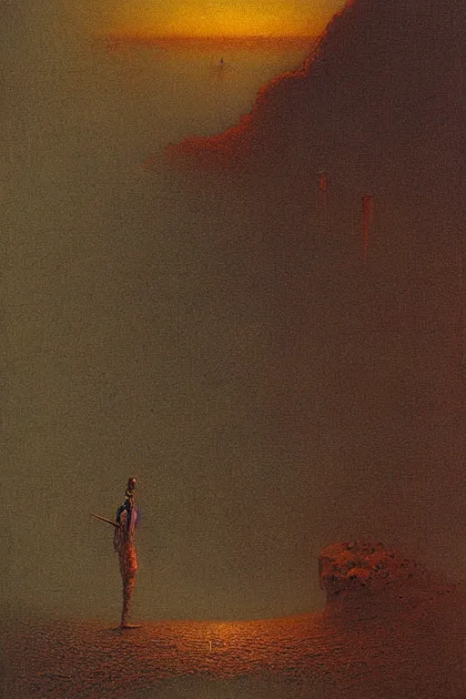 Image similar to southern california painted by beksinski