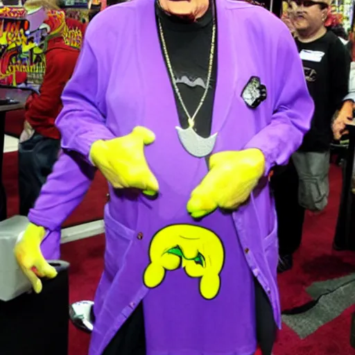 Prompt: larry - king dressed like skeletor as wario or waluigi comic - con comic - book drawing from mad - magazine