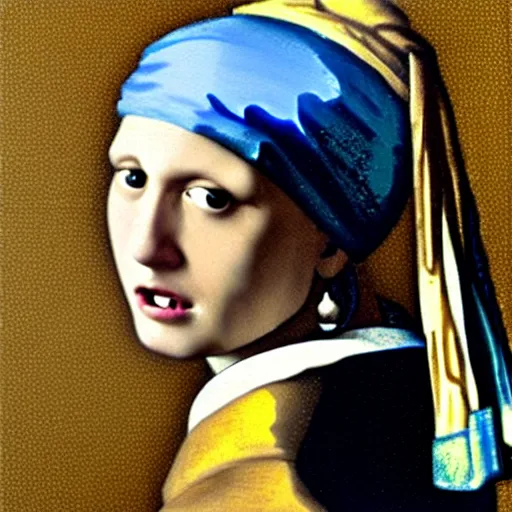 Image similar to jason statham with a pearl earring by vermeer