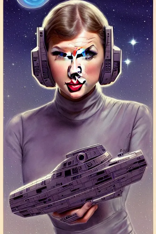 Image similar to design only! ( ( ( ( ( 2 0 5 0 s retro future taylor swift as princess leia in star wars designs borders lines decorations space machine isometric muted colors. ) ) ) ) ) by jean - baptiste monge!!!!!!!!!!!!!!!!!!!!!!!!!!!!!!