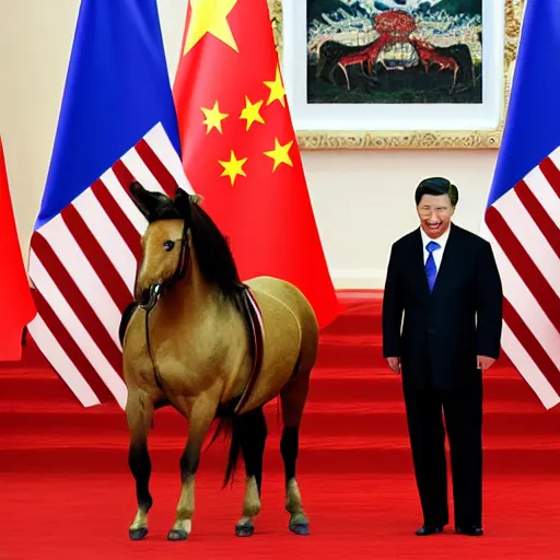 Prompt: chinese president horse