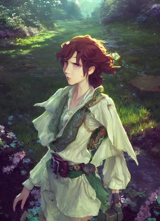 Image similar to a portrait of the emerald herald in the garden, intricate, tone mapped, highly detailed, digital painting, artstation, concept art, sharp focus, by makoto shinkai and akihiko yoshida and hidari and wlop