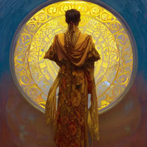 Prompt: king in yellow, highly detailed painting by ilya kuvshinov, alphonse mucha, gaston bussiere, craig mullins, j. c. leyendecker