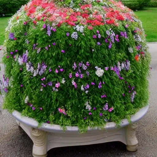 Prompt: tank covered in flowers