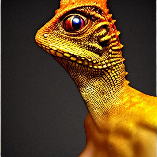 Image similar to lizard skin Emmy Rossum, realistic, photo studio, HDR, 8k, trending on artstation
