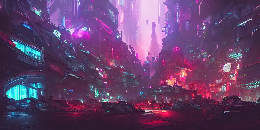 Image similar to wide angle view of piltover underground cyberpunk city, league of legends arcane, highly detailed, digital painting, artstation, concept art, octane render, by federico pelat and liam wong and jonas roscinas and damien peinoit