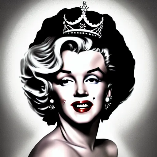 Image similar to marilyn monroe as the queen of england, artstation, fantasy