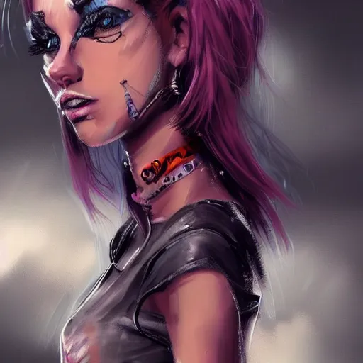 Prompt: concept art of a punk girl, digital painting, concept art, detailed, stunning, smooth