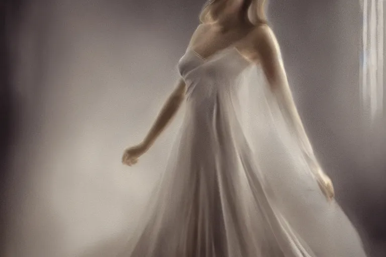 Prompt: ultra realist soft painting portrait of a single beautiful princess in a full long curvy slim dress, looking at camera, very intricate details, ultra dense fog, golden ratio, volumetric black and white lighting, reflections, refractions, symmetry accurate anatomy features, world of Lovecraft background, unreal render