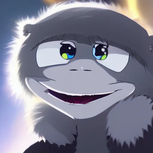Prompt: key anime visual portrait of a anthro turtle furry with beautiful eyes, wearing furs, ice cave, official modern animation