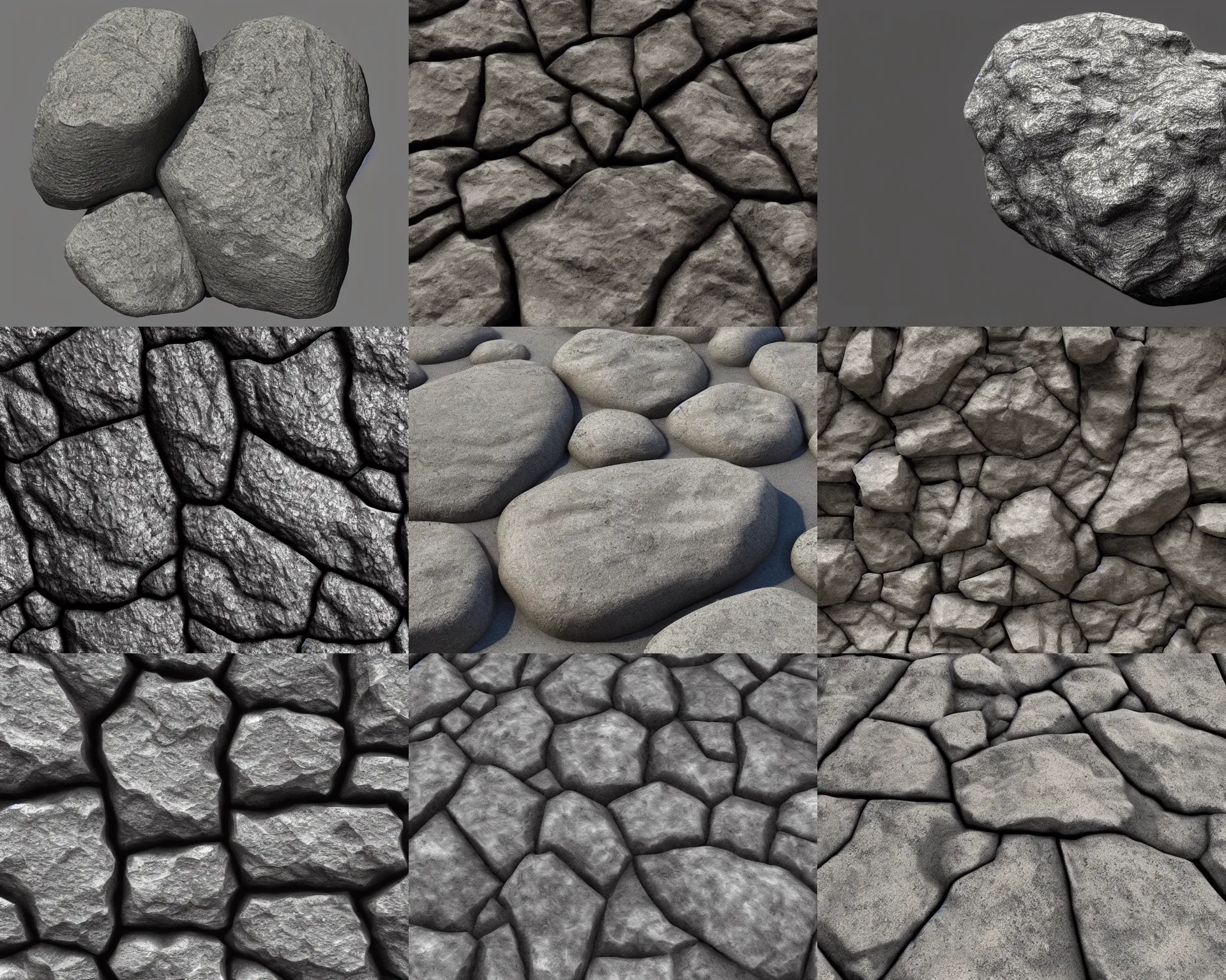 Prompt: rock texture, 3d render, artstation