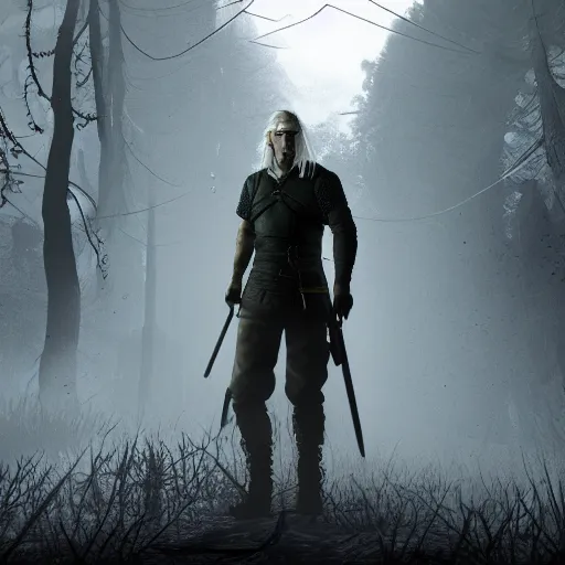 Image similar to Geralt of Rivia in Outlast, screenshot, pc videogame