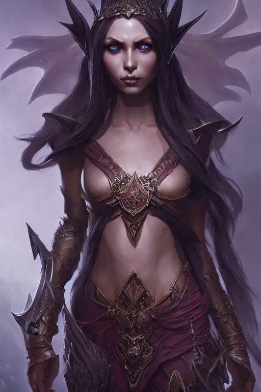 Image similar to dark elf princess, highly detailed, d & d, fantasy, highly detailed, digital painting, trending on artstation, concept art, sharp focus, illustration, art by artgerm and greg rutkowski and fuji choko and viktoria gavrilenko and hoang lap