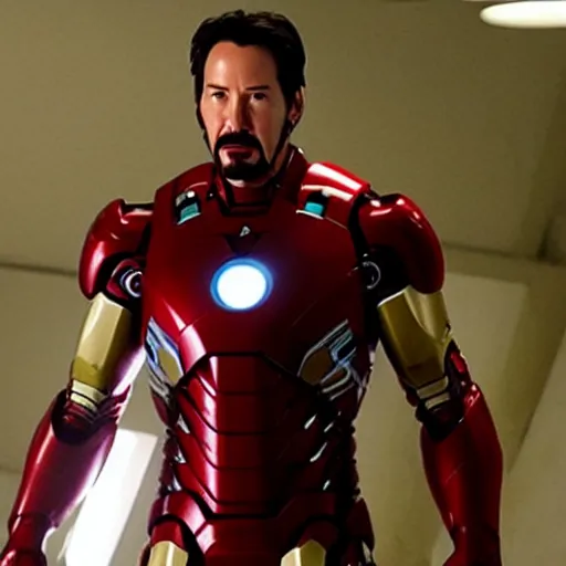 Image similar to keanu reeves as iron man