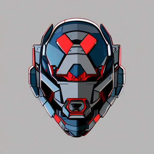 Image similar to mecha head, dribbble. com, by secondsyndicate studio,