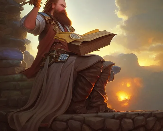 Prompt: smooth mcgroove in final fantasy, holding a stack of books, deep focus, d & d, fantasy, intricate, elegant, highly detailed, digital painting, artstation, concept art, matte, sharp focus, illustration, hearthstone, art by artgerm and greg rutkowski and alphonse mucha