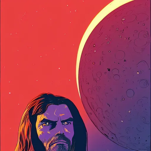 Image similar to wes bentley retro minimalist portrait! moebius starwatcher comic by jean giraud, portrait 8 k