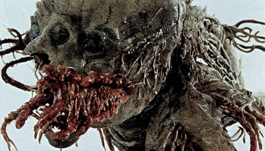 Prompt: a disgusting vile disturbing creature from The Thing, by Cronenberg and greg nicotero