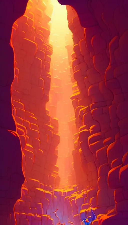 Image similar to deep natural cave wall, dynamic light, global illumination, illustration by josan gonzales and moebius, rhads, clean thick line, comics style,