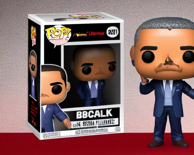 Prompt: full body 3d render of barack obama as a funko pop, packaging, studio lighting, white background, blender, trending on artstation, 8k, highly detailed