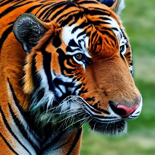 Image similar to a hybrid of a buffalo and a tiger, photography, award - winning, 8 k