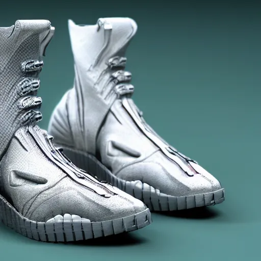 Image similar to futuristic balenciaga and vetements sneakers made out of live parts, cable, nerves, organs, by cronenberg, ultra rendered extreme realism and detail, 8 k, highly detailed, realistic, completely framed, pbr, surreal, hyper realistic, colorful, direct lighting, 3 5 mm photo, photorealistic, sharp focus,