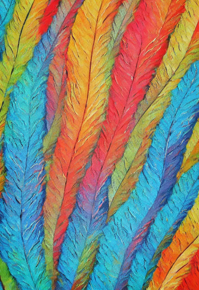 Prompt: feather textured acrylic painting extra large abstract, aesthetically pleasing natural color tones