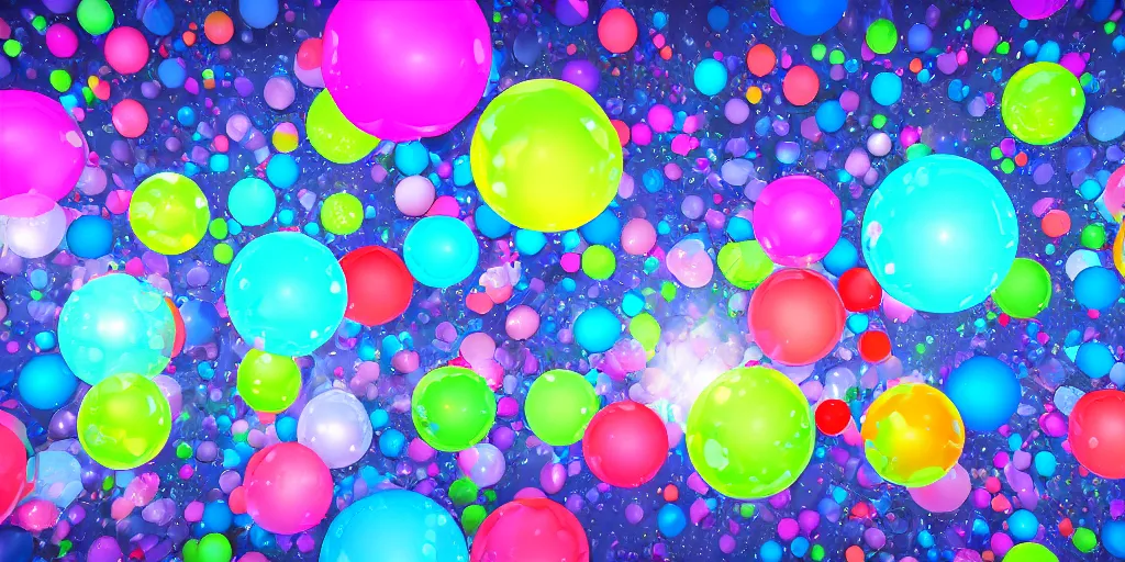 Prompt: floating bubbles, award winning, 8k, colorful, volumetric, digital art, hyper detailed