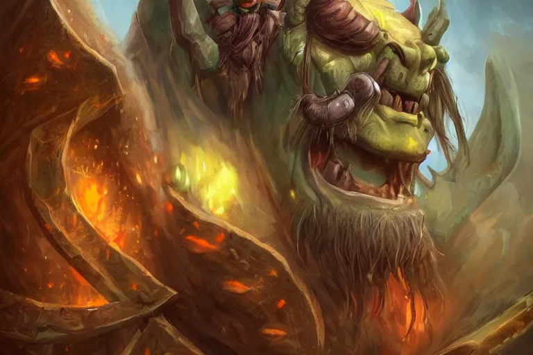 Image similar to orc, world of warcraft, trending on art station, fantasy, smooth