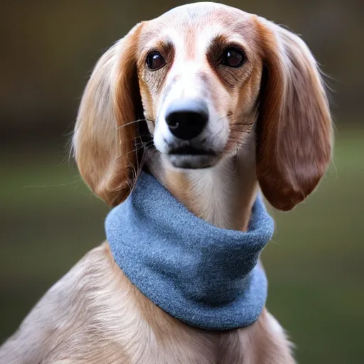 Prompt: A saluki dog wearing a turtleneck