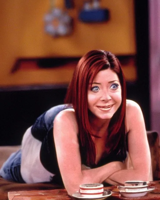 Image similar to beautiful still of Alyson Hannigan on the TV show Friends